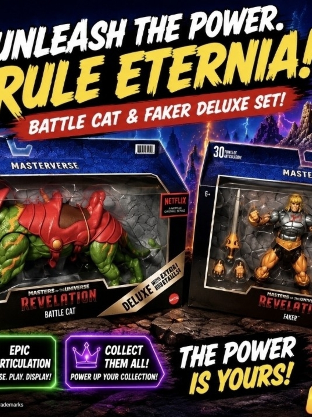 Masters of the Universe Revelation Battle Cat & Faker Deluxe Set